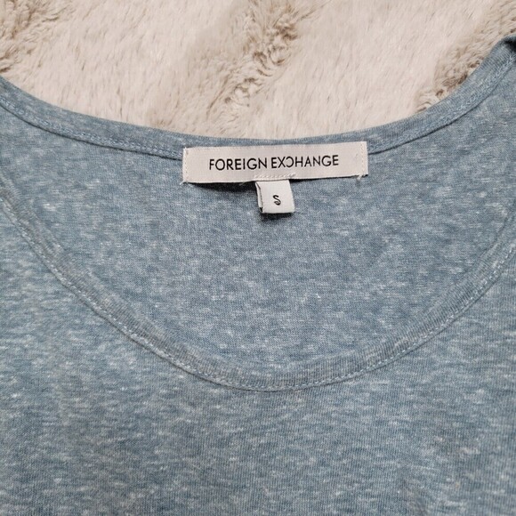 ✨️CL Foreign Exchange Cotton Blend Steel Blue Sleeveless Asymmetrical Tank Top S - Picture 7 of 11